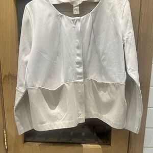 H&M White Structured Top-Jacket Hybrid – Size 10